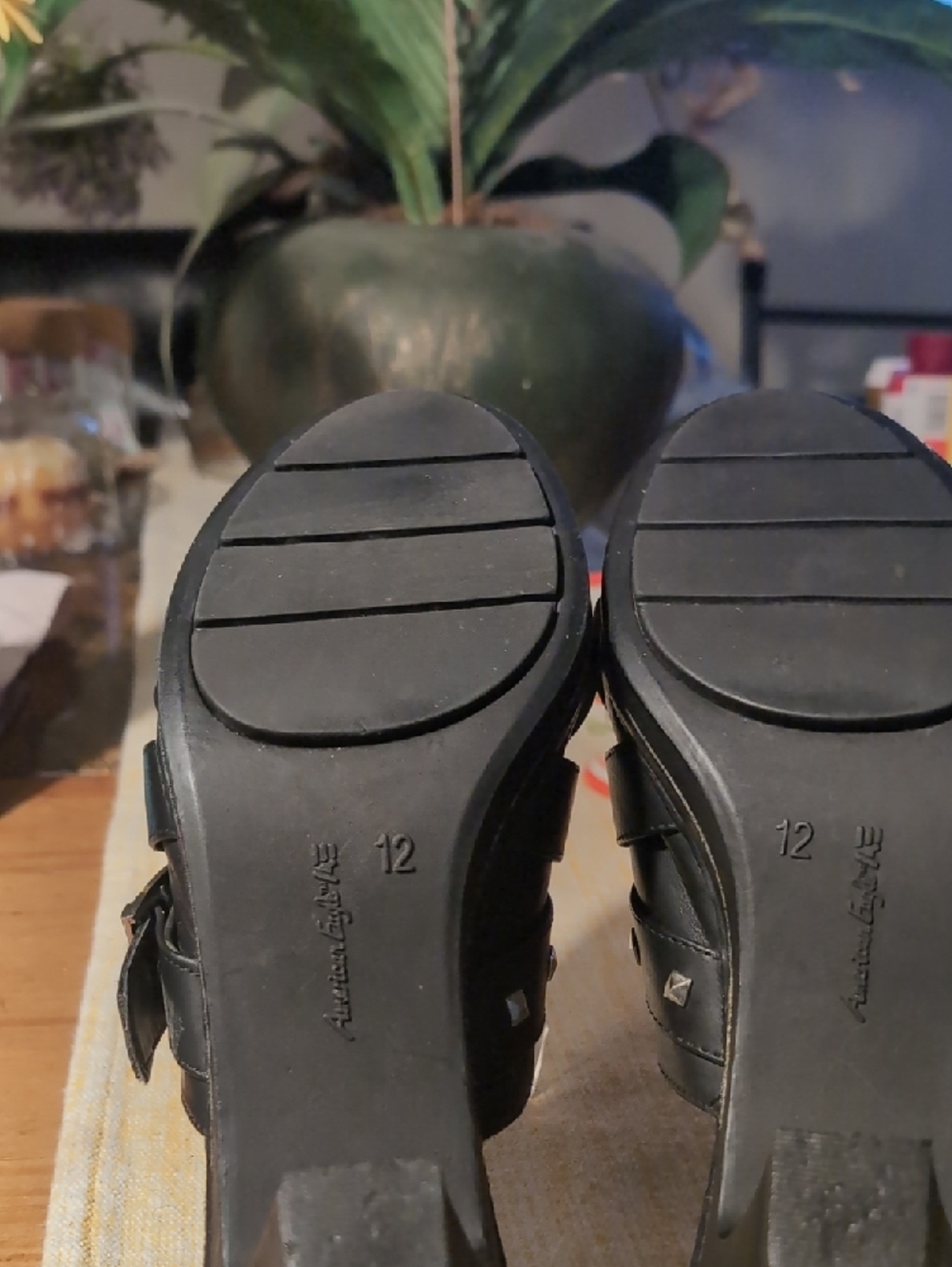 American Eagle Outfitters Black Studded Slip-On Mules - Picture 4 of 4